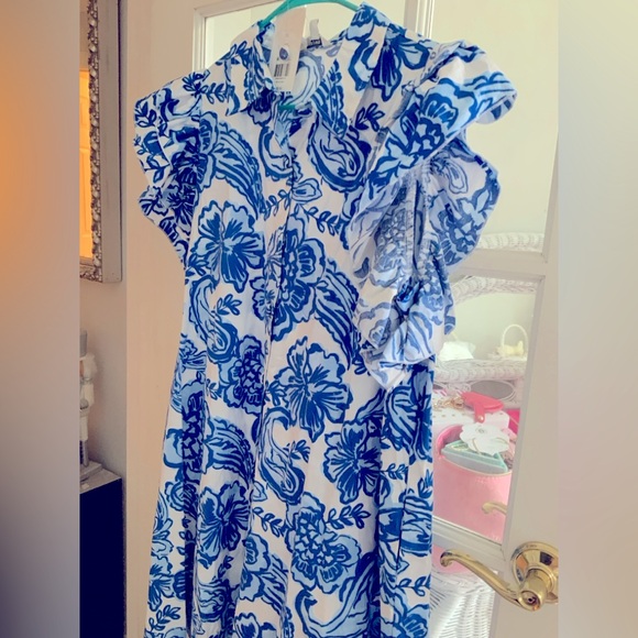 Blue and White Floral Dress belks new with tags beautiful colors - Picture 6 of 7